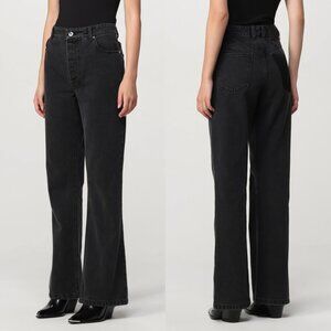 $570 Paco Rabanne Charcoal Black Wide Leg Denim Pants size FR 38/4-6